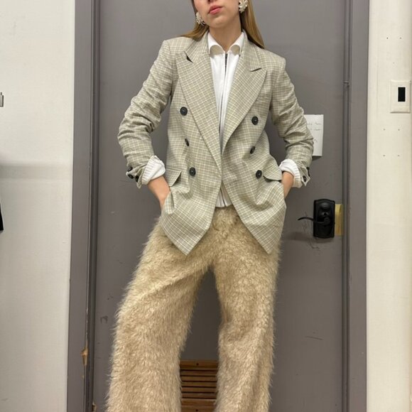 Free People Jackets & Blazers - Free People blue pastel plaid blazer